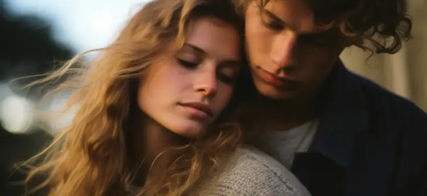 Пара в тёплом объятии, переживающая ошибки в отношениях